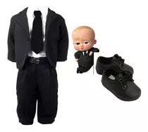 Terno Kit Infantil Bebê Roupa Poderoso Chefinho + Sapatinho