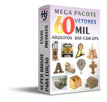 Pacote 60.000 Arquivos -  Dxf, Cdr Eps - Corte A Laser Cnc