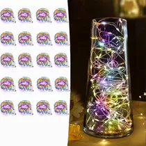 20pcs Cadena De Luces Hadas Con Pilas 2m 20led Luz Rgb 3modo