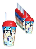 Vaso Pitillo Sorpresa Bluey X 12 Fiesta Infantil Obsequio 