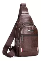 Pechera Mochila Morral Hombre Cuero Sintético