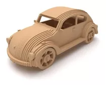 Carrinho Fusca Em Mdf 3 D - Decoração - Coleção