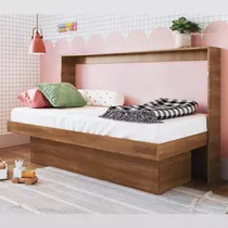 Mini Cama De Solteiro Com Mesa Young Art In Móveis Marrom