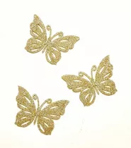 Aplique Parche Termoadhesivo Mariposas Glitter X 3 Unidades