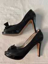 Tacos Negros Reptil Talle 37 Fiesta Zapato Stiletto