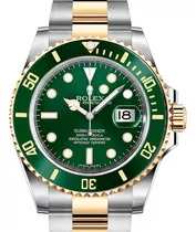 Reloj Rolx Submariner Gold & Green - Verde Y Oro- Calendario