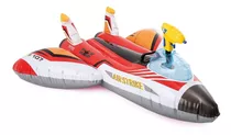 Flotador Forma De Avión Incluye Pistola De Agua Intex 57536 Color Rojo