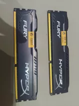 Memória Ram 2x4gb Ddr3 1600mhz Hyperx Fury