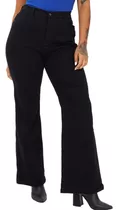 Jeans Oxford Negro Clasico Mujer Tiro Alto Talles Especiales