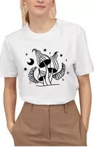 Remera Dama Mujer Gatos Lunas Flores Estrellas Hongos Cat 20