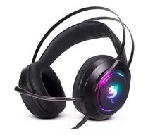 Fone De Ouvido Gamer Feir Premium Headset Gaming Rgb, Usb Pc Bass Leds Ps3, Note, Computador, Online, Fortnite, Cyberpunk 2077, Free Fire Fr-v1 Preto Com Luz