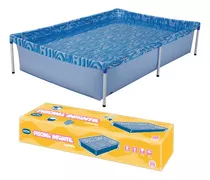 Piscina Retangular 1000 Litros Plástica Infantil Azul Mor