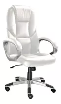 Silla Escritorio Gerencial Con Brazos Y Respaldo Alto Blanca Color Blanco Material Del Tapizado Cuero Sintético