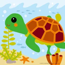 Pintura Al Oleo Con Bastidor Pintura Por Números Infantil Color Tortuga