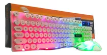 Kit Teclado Semi-mecânico - Efeito Luminoso + Mouse 