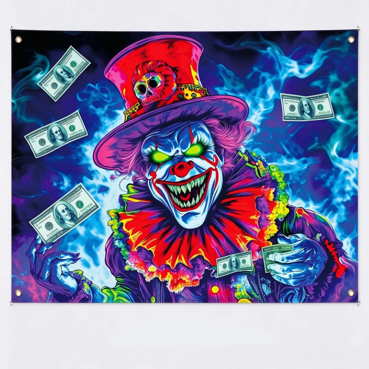 Tapiz De Halloween Telón De Fondo Decoración Día De Muertos Rojo Poliéster