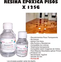 Resina Epoxica Pisos 3d  Transparente X 125g Porcelanato