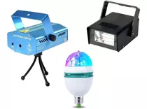 Pack 3 Proyector Laser + Estroboscopica + Ampolleta 