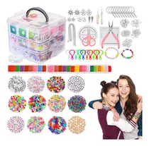 3349pcs Completo Hacer Collar Pulsera Joya Diy Caja 3 Nivel