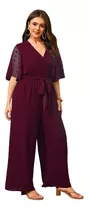 Entero Jumpsuit Talla Grande Con Cinturón Vg 121