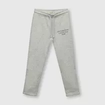 Pantalón De Niña De Buzo Estampado Gris Melange (2 A 12 Años