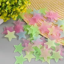 Estrellas Fluorescentes Brillan Pared Decorativa 100 Und