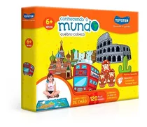 Quebra Cabeça Puzzle Grandão Conhecendo Mundo 120pçs Toyster