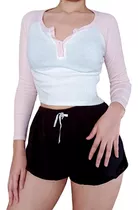 Blusa Mujer Top Pink 2000s Rosa Y Blanco