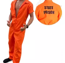 Fantasia Presidiário Adulto State Prison **com Bolso**