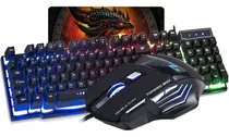 Kit Teclado Gamer Led + Mouse Usb + Mousepad Pad