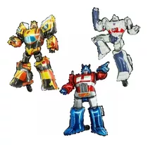Pack 3 Globos Metalizados De Transformers 