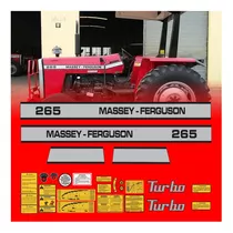 Kit Etiquetas Adesivos Trator Massey Ferguson 265 Mf265 Cor Padrão
