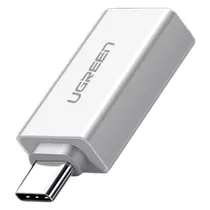 Adaptador Otg Ugreen Usb-3.0 Hembra A Usb-c Macho, Color Blanco