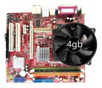 Kit Placa Mãe 775 + Intel Dual Core + Memória 4gb Ram Cooler