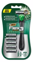 Aparelho Barbeador Bic Flex 3 Hybrid Sensitive + 5 Cargas