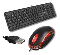 Kit.teclado E Mouse Usb Com Fio Computador Notebook Wireless