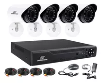 Kit Seguridad Dvr Cctv Full Hd 4 Camaras 1080p Exterior Modelo Nuevo