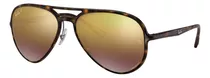 Anteojos De Sol Polarizados Ray-ban Rb4320 Chromance Standard Con Marco De Nailon Color Gloss Tortoise, Lente Purple Degradada/espejada/chromance, Varilla Gloss Tortoise De Nailon - Rb4320ch