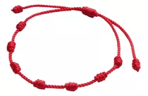 Pulsera Roja 7 Nudos De Proteccion, Ajustable,  Hecho A Mano