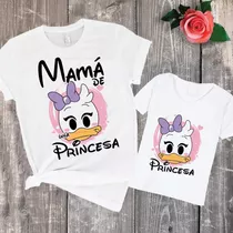 Combo Remera Madre E Hija Princesa Daisy Donald Disney Nena