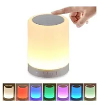 Bocina Bluetooth Y Lámpara De Mesa Led Recargable Touch