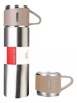 Termo De Acero Con 3 Tazas 500ml