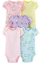 Set X 5 Bodys Carters Manga Corta Nena 