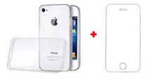Capa Case Para iPhone 4 4s Transparente Fume+ Pelicula Vidro