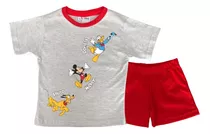 Pijama De Nene Manga Corta Mickey Disney Oficial Algodon