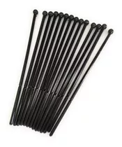 100 Pz. Agitadores De Plastico 17 Cm /corte 12cm Negro