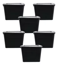 Combo 5 Cajas Organizadoras Ecobox 80 Lts +1 De Regalo Negro