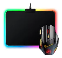 Kit Mouse Gamer Para Jogo 3.200dpi Led Usb+ Mousepad Led Rgb