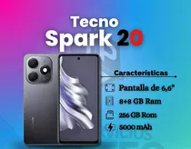 Celular Tecno Spark 20 256+8gb 4g Lte 50mp 2x1 100$    