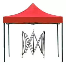 Toldo Plegable Fierro 3x3 Impermeable Rojo 